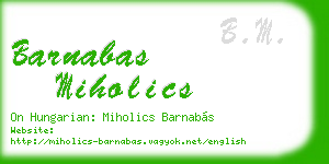 barnabas miholics business card